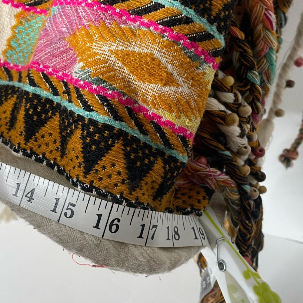 America & Beyond Boho Navajo Woven Multicolor Canvas Tote Backpack Bag - Picture 9 of 12